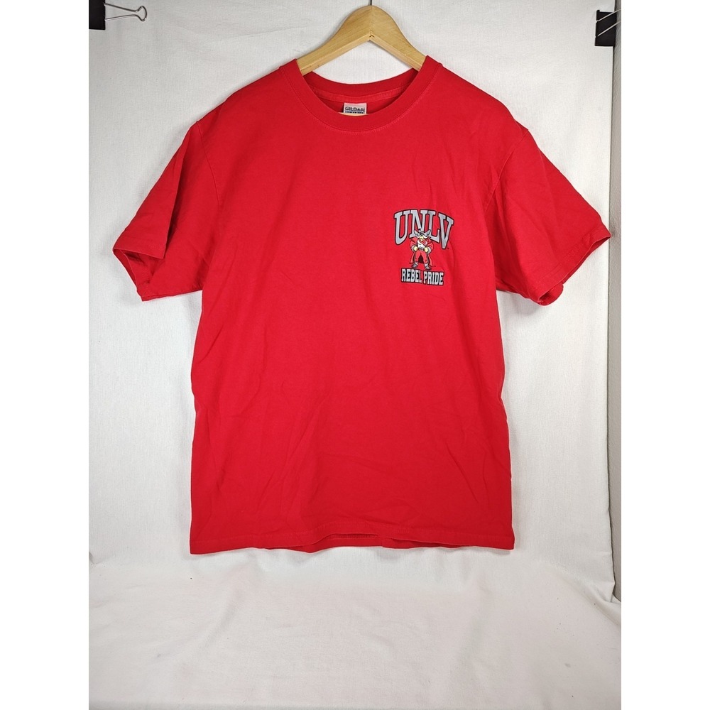 UNLV REBEL PRIDE Men's Large Adult Red Spell Out Tshirt Las Vegas Runnin Rebels